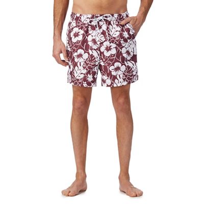 Big and tall red floral print swim shorts